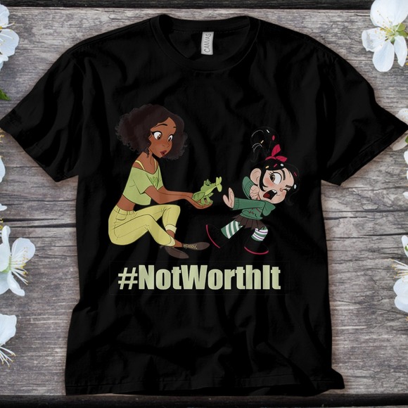 Disney Wreck-It Ralph Tiana & Vanellope Not Worth It T-Shirt Unisex Adult - Picture 1 of 2